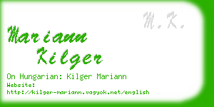 mariann kilger business card